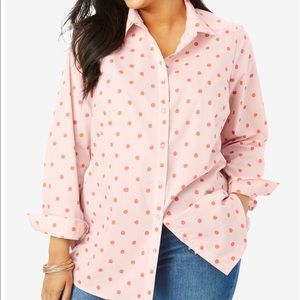 Pink Polka Dot Button Up Shirt